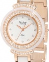 Armitron Women's 75/5038WTRG Swarovski Crystal Accented White Ceramic Link Rosegold-Tone Bracelet Watch