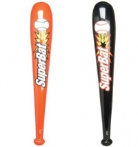 Inflatable Baseball Bats - Black or Red - One Dozen