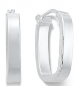 Giani Bernini Sterling Silver Earrings, Square Oval Hoop Earrings