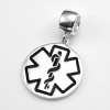 Sterling Silver Medical Symbol Charm or Pendant on Pandora Style Bale 3/4 Inch