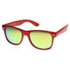 Reflective Color Mirror Lens Neon Color Wayfarers Style Sunglasses- Many Colors