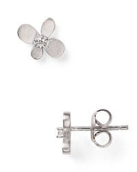 Hand cut and perfectly faceted. Crislu sums up delicate feminine accessorizing with this pair of floral stud earrings, accented by cubic zirconia stones.