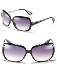 Chic rectangle sunglasses with Emporio Armani signature logo at temples.