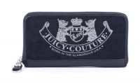 Juicy Couture Old School Scottie Bling Black Zip Clutch Wallet