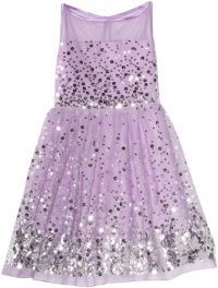 Ruby Rox Kids Girls 7-16 Sequin Illusion Dress, Lavander/Silver, 10