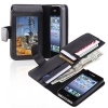 eForCity Leather Case with Wallet Compatible with Apple® iPhone® 4 / 4S, Black