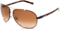 Ralph by Ralph Lauren Womens 0RA4076 341/13 Aviator Sunglasses,Silver Tortoise Frame/Brown Gradient Lens,One Size