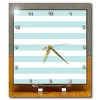 InspirationzStore Stripe Patterns - Mint and White Striped pattern - retro nautical - pastel turquoise teal aqua sea blue green stripes - Desk Clocks - 6x6 Desk Clock