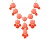 Color Bubble BIB Statement Fashion Necklace - Peach