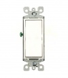 Leviton 5603-2W 15 Amp, 120/277 Volt, Decora Rocker 3-Way AC Quiet Switch, Residential Grade, Grounding, White