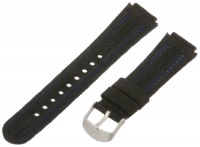 Timex Men's Q7B798 Expedition Sport Leather 18mm Black and Blue Replacement Watchband