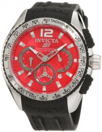 Invicta Men's 1452 S1 Chronograph Red Dial Black Polyurethane Watch