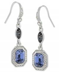 Add some sparkle to your evening with these drop earrings from Carolee. Crafted from silver-tone mixed metal and featuring an emerald-cut glass stone at the center, this pair shines with added glass accents. Approximate drop: 2 inches.