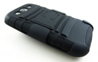 BLACK EXTREME RUGGED IMPACT ARMOR HYBRID HARD CASE COVER BELT CLIP HOLSTER SAMSUNG GALAXY S III 3 S3