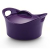 Rachael Ray Stoneware 2-3/4-Quart Covered Bubble and Brown Casserround Casserole, Purple