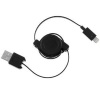 Zeimax (TM) Retractable USB Sync Data / Charging Black 2.5 Ft Cable for iPhone 5 iPad Mini iPod Touch 5th Gen