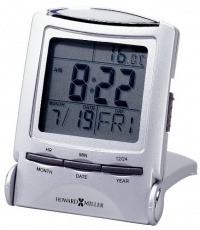 Howard Miller 645358 Distant Time Traveler Alarm Clock, 2-1/4in, Silver, 1 AAA (incl)