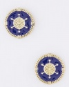 Fashion Jewelry - ROUND SHIP STEERING WHEEL EARRINGS - By Fashion Destination | Free Shipping (Blue)