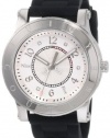 Juicy Couture WOMEN'S HRH WATCH #1900832 Black Rubber Strap; Silvertone with Crystal Accents in Juicy Gift Box