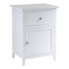 Winsome Wood Night Stand/ Accent Table with Drawer and cabinet for storage, White