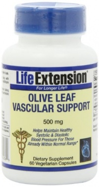 Life Extension Olive Leaf Vascular Support Vegetarian Capsules, 60 Count