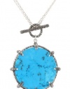 Judith Jack Coins Sterling Silver, Marcasite, Turquoise and Lapis Reversible Convertible Pendant Necklace, 36