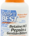 Doctor's Best Betaine HCI Pepsin and Gentian Bitters, Capsules, 120-Count