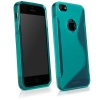 BoxWave Apple iPhone 5 DuoSuit - Slim-Fit Ultra Durable TPU Case with Stylish S Design on Back - Apple iPhone 5 Cases and Covers (Turquoise)