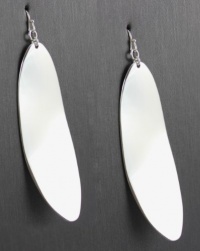 Robert Lee Morris Earrings, Silver Tone Large Bent Oval Drop Earrings