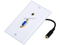 Monoprice Gold Plated SVGA + 3.5mm Stereo Audio Coupler Wall Plate