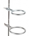 American Educational Stamped Steel Support Ring Stand with 3 Rings, 8 Length x 5 Width Base Size