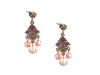 Pink Chandelier Beaded Earrings