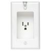 Leviton 688-W 15 Amp, 125 Volt, 1 Gang Recessed Single Receptacle, Residential Grade, with Clocked Hanger Hook, White