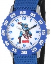 Marvel Comics Kids' W000134 Captain America Stainless Steel Time Teacher Watch