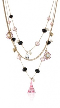 Betsey Johnson Paris is Always a Good Idea Eiffel Tower and Dog Illusion Necklace, 19