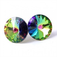 12mm Vitrail Medium Crystal Stud Earrings Made with Swarovski Elements