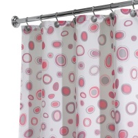 InterDesign Kiko Shower Curtain, Pink/Gray