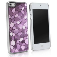 BoxWave LuxePave iPhone 5 Case - Hybrid Hard Plastic Mosaic Pattern Girly Case Cover with Shimmer Shiny Mosaic Design - Apple iPhone 5 Cases and Covers (Pink)