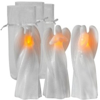 Set of 3 Shimmer Angel Battery Operated Flameless LED Candles with Auto Timer and Gift Bags By Candle Impressions