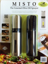 Misto Gourmet Olive Oil Sprayer (Set of 2) Silver and Black