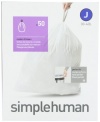 simplehuman Custom Fit Trash Can Liner J, 30-40 Liters / 8-10.5 Gallons, 50-Count