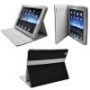 Ionic 2-Tone Designer Leather Case Cover with stand and Sleep/Wakeup support for Apple iPad 2, iPad 3, iPad 4, iPad 2nd, iPad 3rd, iPad 4th Generation AT&T Verizon 4G LTE (Black/Gray). Automatically Wakes and Puts iPad 3 to sleep. Ships with Screen Protec