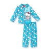 Hello Kitty Toddler Girls 2 Piece Aqua Blue Flannel Pajama Set, Size 3T