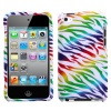 Colorful Zebra Phone Protector Faceplate Cover For APPLE iPod touch(4th generation)