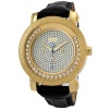 JBW Men's JB-6211L-A Hendrix Gold-Tone Multi-Function Leather Diamond Watch