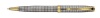 Parker Sonnet Sterling Ciselé Medium Point Ballpoint Pen with Golden Trim, Silver (1743553)