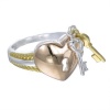 18K Yellow Gold Plated Contemporary Lock & Key Shape Ring In Sterling Silver (Available in Sizes 5 - 9)