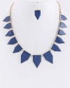 Fashion Jewelry - POINTY FLAT TRIANGLE NECKLACE SET - By Fashion Destination | Free Shipping (Blue)