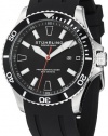 Stuhrling Original Men's 706.01 Aquadiver Regatta Diver Sport II Quartz Date Black Rubber Strap Watch