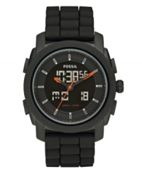 Get the best of both worlds with this ultra-masculine Machine collection watch by Fossil.